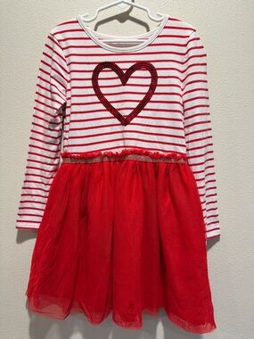 Red and White Striped Heart Dress